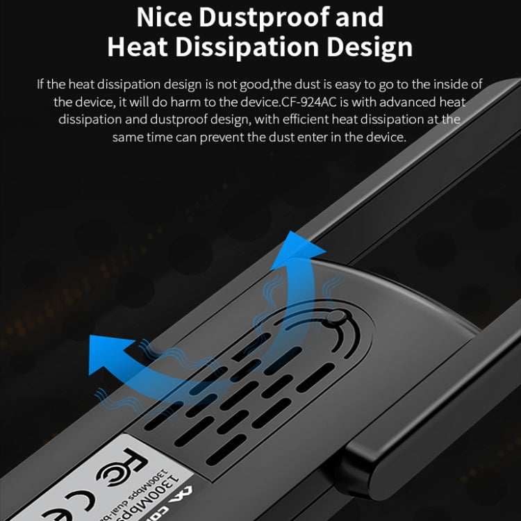 COMFAST CF-924AC V2 1200Mbps Dual Frequency Gigabit USB Computer WIFI Receiver High Power Wireless Network Card COMFAST CF-924AC V2 1200Mbps Dual Frequency Gigabit USB Computer WIFI Receiver High Power Wireless Network Card
